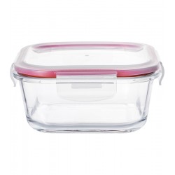 Pote Hermetico 520ml 13,7x13,7x6,9cm Quadrado Vidro Borossilicato Com Tampa